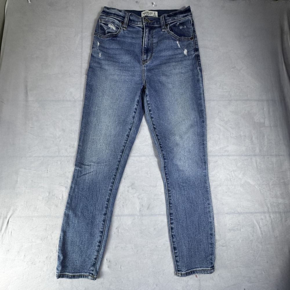 Abercrombie & Fitch Womens Jeans The Super‎ Skinny Ankle Blue Denim High Rise 4R